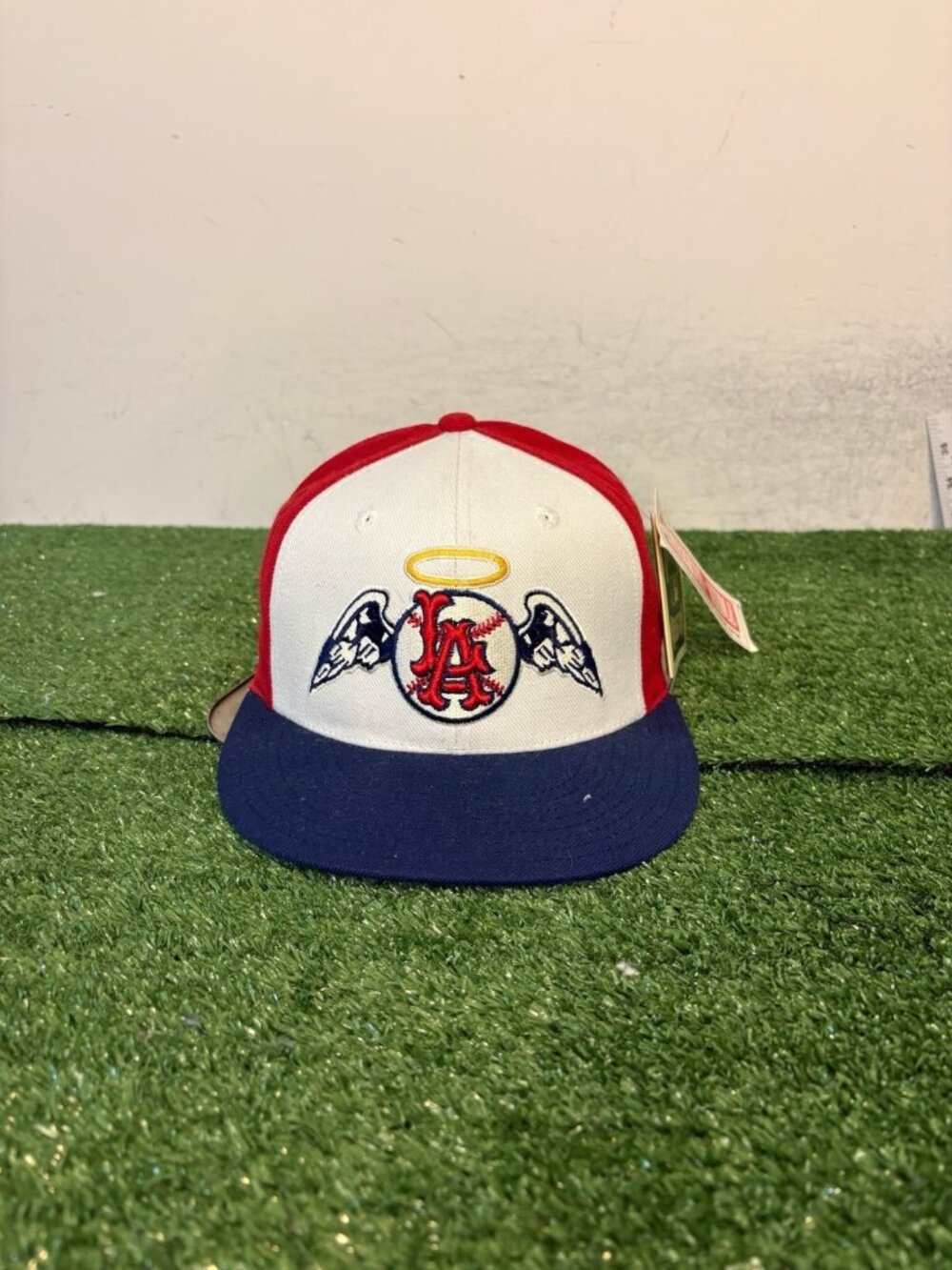 Vintage Los Angeles Angels hat cap fitted 7 red blue american needle cooperstown